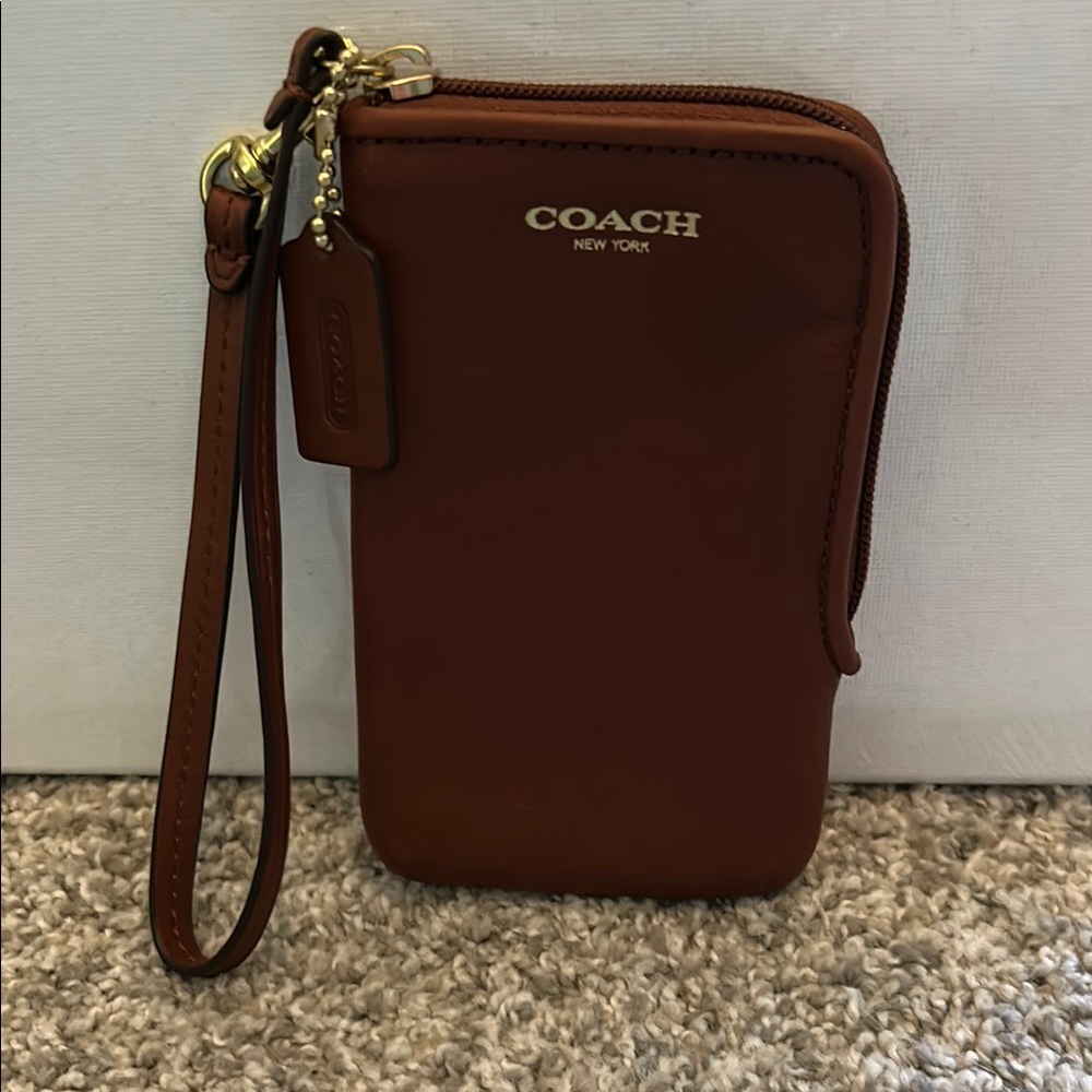 Coach Tan Leather Wristlet